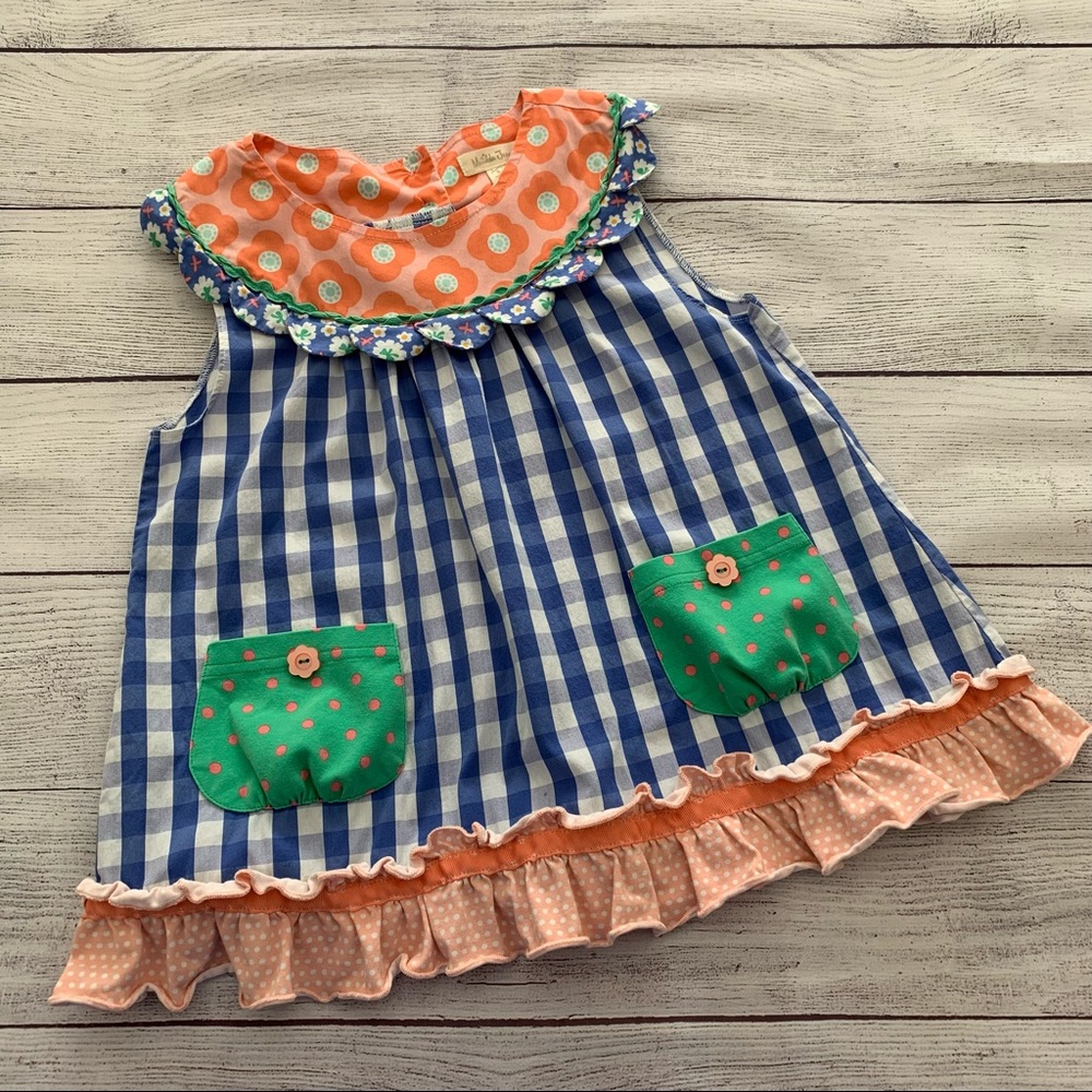 Matilda Jane Gingham Ruffle Top size 8